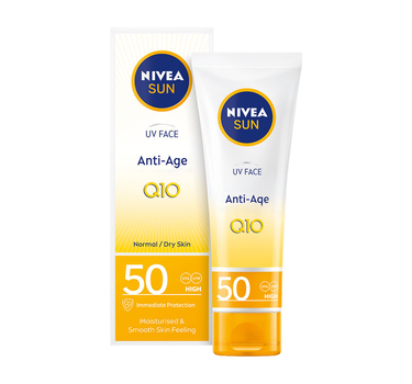 Крем для обличчя Nivea Sun UV Face Anti-Age Q10 від зморшок SPF 50 50 мл (4005900475978)