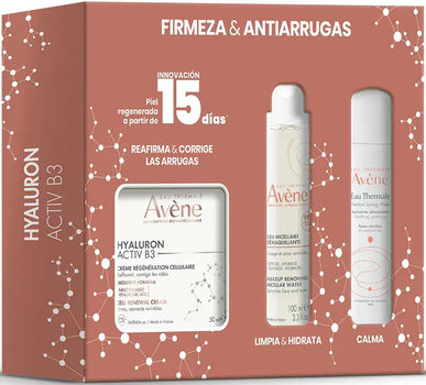 Zestaw do pielęgnacji twarzy Avene Hyaluron Activ B3 Krem 50 ml + Woda micelarna 100 ml + Woda termalna 50 ml (3282779379267)