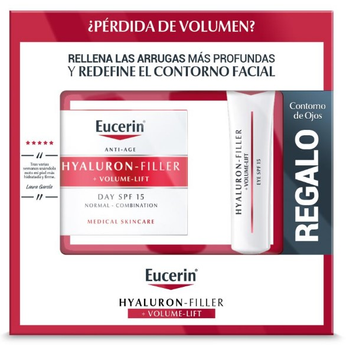 Zestaw do pielęgnacji twarzy Eucerin Hyaluron-Filler + Volume-Lift Krem na dzień SPF 15 50 ml + Krem pod oczy 15 ml (4005800331541)
