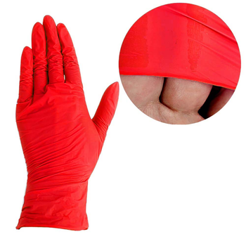 Перчатки UNEX нитриловые красные S 100 шт (01178-S) (0295236)