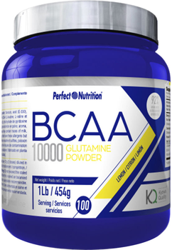 Aminokwas Perfect Nutrition BCAA Glutamina w proszku 10000 mg 454 g Cytryna (8437011127785)