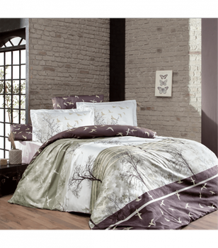 Комплект постельного белья Satin Cotton First Choice - First Choice - S-358 Doga Brown - Полуторный - Разноцветный