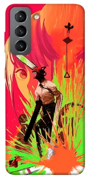 TPU чохол Demsky Anime evolution 5 Людина-бензопила (Chainsaw Man) для Samsung Galaxy S21 FE