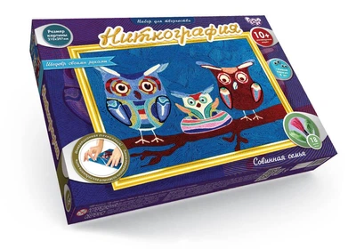 Набор для творчества Danko Toys Ниткография: Совиная семья NG-01-07