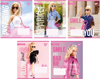 Набор тетрадей ученических YES Barbie А5 12 листов Линия Barbie х 25 шт (4823092286529)