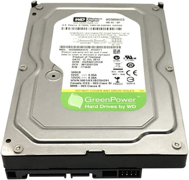 Жесткий диск для компьютера Western Digital 500GB 16MB 5400 об/м WD5000AVCS 3.5 SATA II