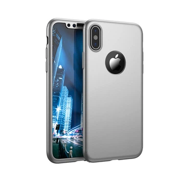 Чохол накладка xCase на iPhone XS Max Full Cover 360 Logo серебро