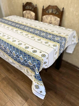 Скатертина з українським орнаментом гіпоалергенна 150х180 см Білий (П4КЕ05019-52)
