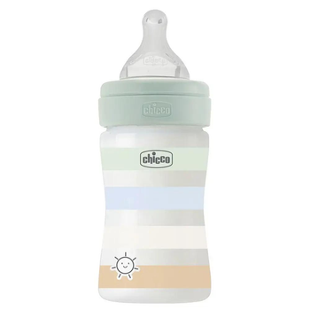 Пляшечка Chicco Well-Being пластик 150 мл (соска силіконова повільний потік) 0+, boy