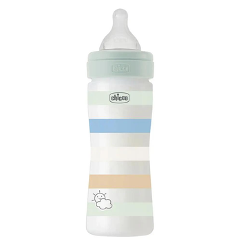 Пляшечка Chicco Well-Being пластик 250 мл (соска силіконова середній потік) 2+, boy