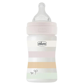 Пляшечка Chicco Well-Being пластик 150 мл (соска силіконова повільний потік) 0+, girl