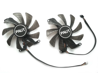Вентилятор Focosee для видеокарты Palit RTX 3050 3060 Ti DUAL FY010010M12LPA (TH9215S2H-PAA01 FY09015M12LPA FD9015U12S) комплект 2 шт (№482)