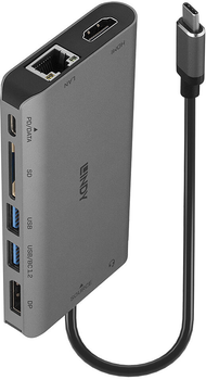 Док-станція Lindy DST-Mini XT USB-C 4K 100W Grey (4002888433235)