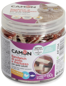 Лакомство для кошек Camon сэндвич с курицей и треской в тубе 60 г (8019808180816)