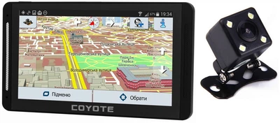 GPS навигатор видеорегистратор COYOTE&nbsp;940 DVR Double Hector PRO 1gb 16gb с картами для грузового и легкового транспорта + Камера заднего вида с подсветкой