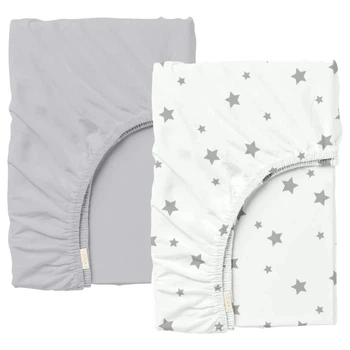 Простирадло на резинці Cosas GREY / GREY STARS Ранфорс 180х200х30 2 шт (2200000048097)