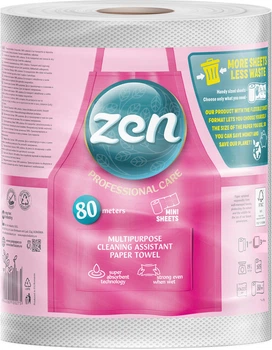 Паперові рушники Zen Professional care 615 відривів 80 м 3 шари 1 рулон (5944582100305)