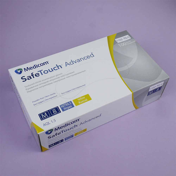 Перчатки нитриловые без талька Medicom SafeTouch Advanced желтые M 100 шт (8718007912425) (0196372)