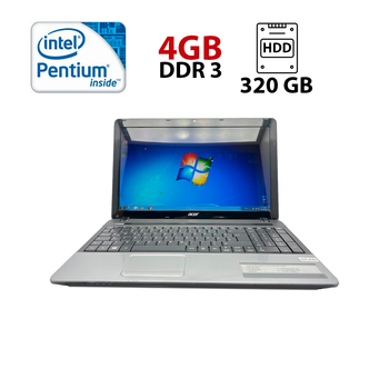 Ноутбук Acer Aspire E1-531 / 15.6" (1366x768) TN / Intel Pentium 2020M (2 ядра по 2.4 GHz) / 4 GB DDR3 / 320 GB HDD / Intel HD Graphics 2500 / WebCam б/у
