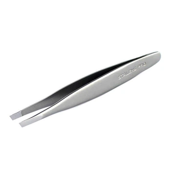Пінцет для брів Staleks PRO Expert 20 Type 4, вузькі скошені крайки, 10 см (2000994161433)