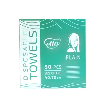Одноразовые полотенца Etto Plain гладкие, 40 х 70 см, 50 шт. (4820173160419)