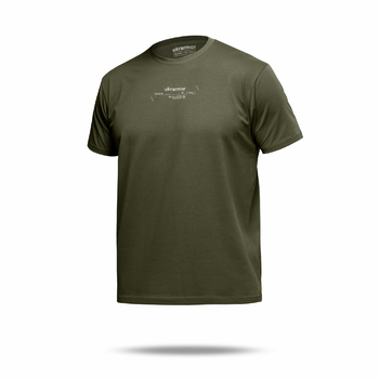 Футболка Basic Military T-Shirt с авторским принтом NAME. Олива. Размер L