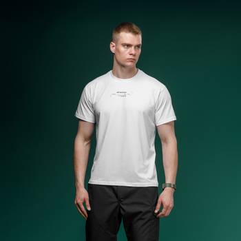 Футболка Basic Military T-Shirt з авторським принтом NAME. Біла. Розмір L