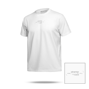 Футболка Basic Military T-Shirt с авторским принтом NAME. Белая. Размер M