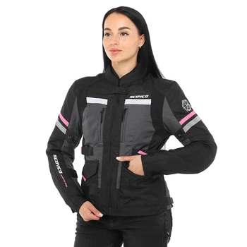 Мотокуртка текстильна SCOYCO JK122W 2XL чорний-сірий