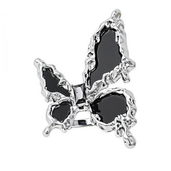 Каблучка у вигляді метелика "Black Butterfly", срібло