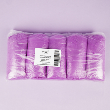 Бахилы TUFI profi PREMIUM одноразовые полиэтилен розовый 3,5 г 100 шт (0104184) (0104184)