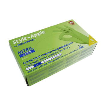 Рукавички Ampri Nitrile Style Apple зелені нітрилові зелені XS 100 шт (4044941008462) (0133865)