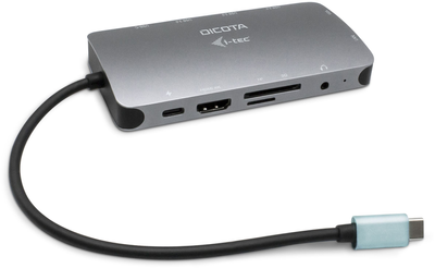 Stacja dokująca Dicota USB-C Portable 10-in-1 HDMI/PD 100W Grey (7640186417204)
