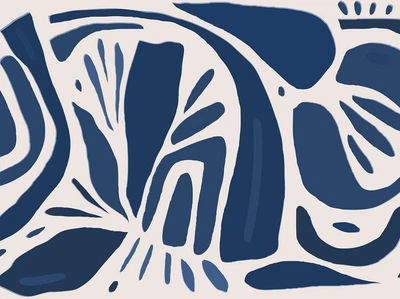 Флізелінові фотошпалери Blooming navy 100x100см