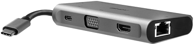 Док-станція Lindy DST-Mini Plus Type C 4k HDMI VGA 100W Grey (4002888432788)