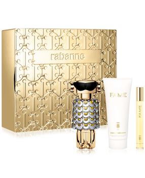 Zestaw damski Christmas 2023 Paco Rabanne Fame Eau De Perfume Spray 80 ml + Balsam do ciała 100 ml + Travel Spray 10 ml (3349668623549) (955555904080767) - Outlet