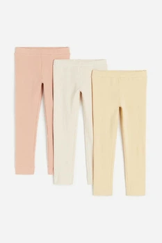 Комплект лосин однотонные светлые бежевые желтые пудрово-розовые H&M 116см (400096058)