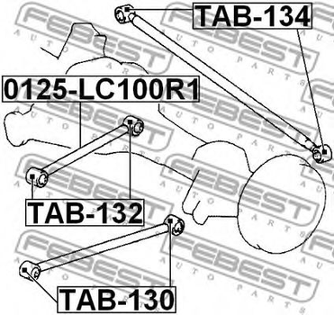 Сайлентблок задньої продольної тяги Febest (TAB130)