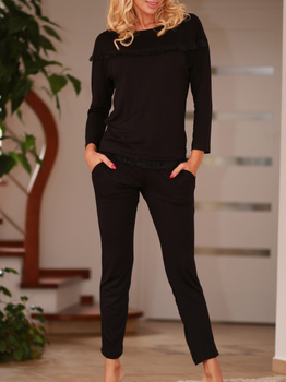 Піжама (лонгслів + штани) жіноча з віскози Kalimo Calpe M Чорна (5902429210105)
