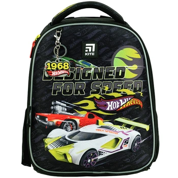 Рюкзак шкільний каркасний Kite Hot Wheels HW24-555S 35x26x13.5 см чорний