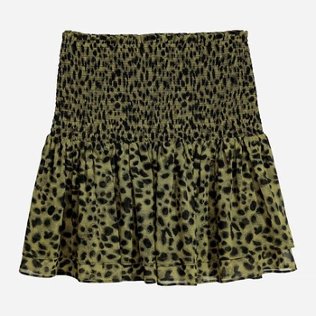 Юбка мини летняя женская H&M 0604355_леопард_05 M Зеленая (KAY2000000492360)