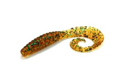 Приманка Bait Breath Curly Grub 2,5" (12шт) (Ur24 Ｐumpkin green/seed),FS0011458