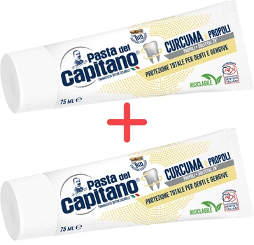 Упаковка зубной пасты Pasta del Capitano Turmeric&Propolis Куркума-Прополис 75 мл х 2 шт (2022140032114)