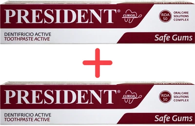 Упаковка зубної пасти President Active 75 мл х 2 шт (8030009701457)