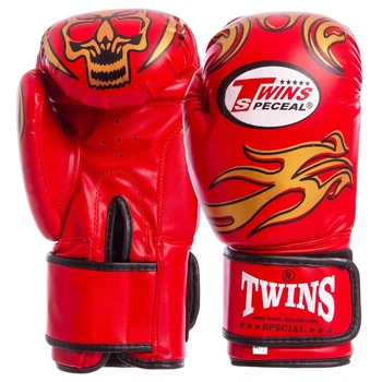 Рукавички боксерські на липучці Twins 5435 розмір 12 унцій Red-Gold
