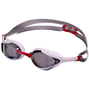 Очки для плавания стартовые зеркальные Mad Swim 042728 Grey-White-Red