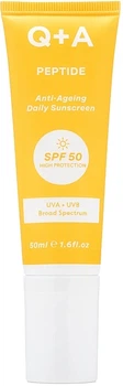 Антивіковий сонцезахисний крем для обличчя - Q+A Peptide Anti-Ageing Daily Sunscreen SPF 50 50ml (1348421-11679852)