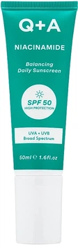 Балансуючий сонцезахисний крем для обличчя - Q+A Niacinamide Balancing Daily Sunscreen SPF 50 50ml (1348416-11679838)