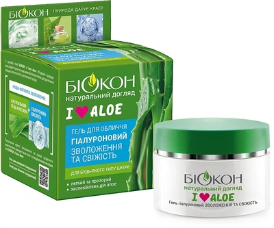 Гель для лица гиалуроновый "Увлажнение и свежесть" - Биокон I Love Aloe 50ml (1278591-139678)