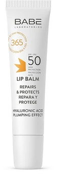 Сонцезахисний бальзам для губ з гіалуроновою кислотою SPF 50 - Babe Laboratorios Sun Protection 15ml (1329712-9196273)